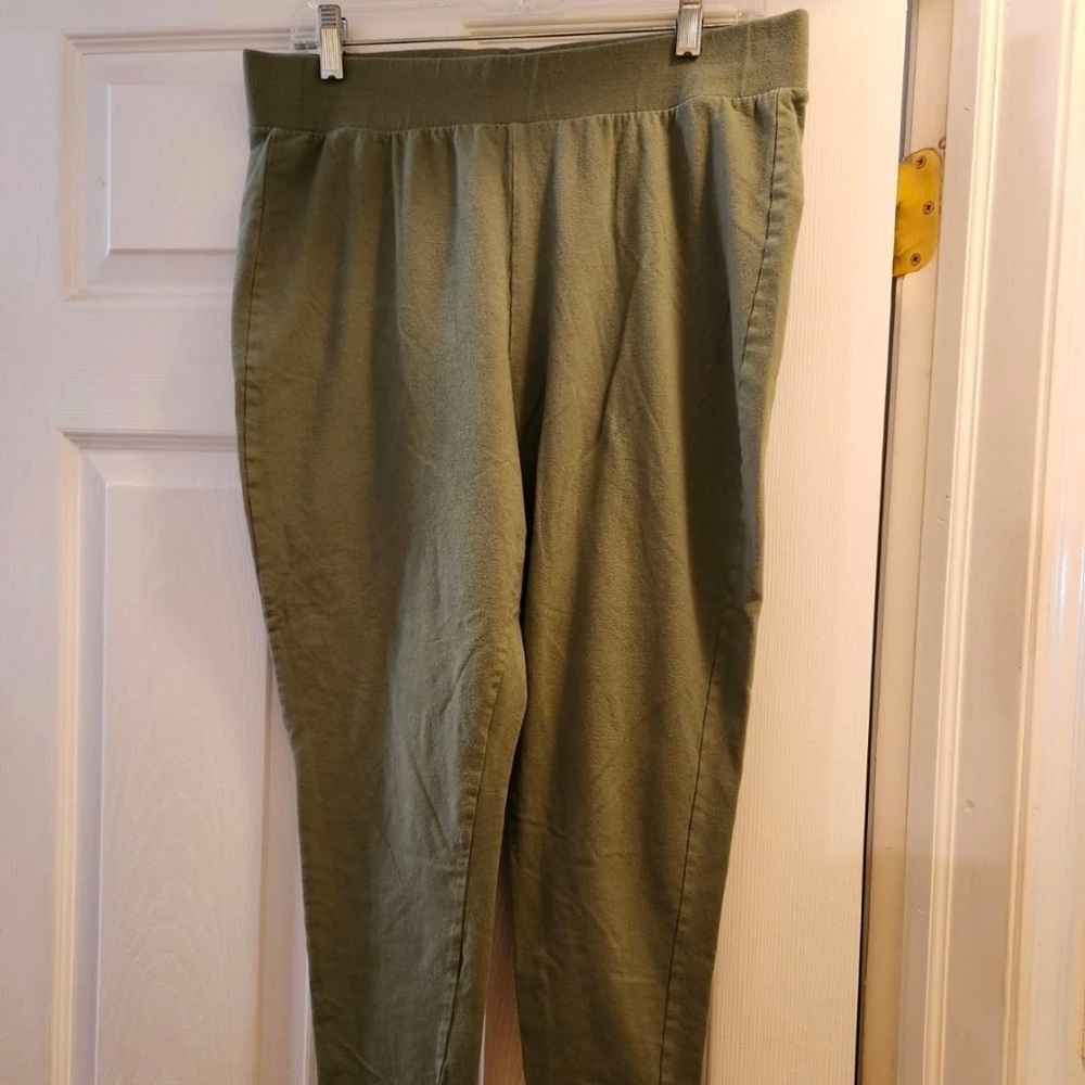 Torrid Green Pants Mid Rise Pull On Leggings Cotton Blend Womens Size 2 2X
